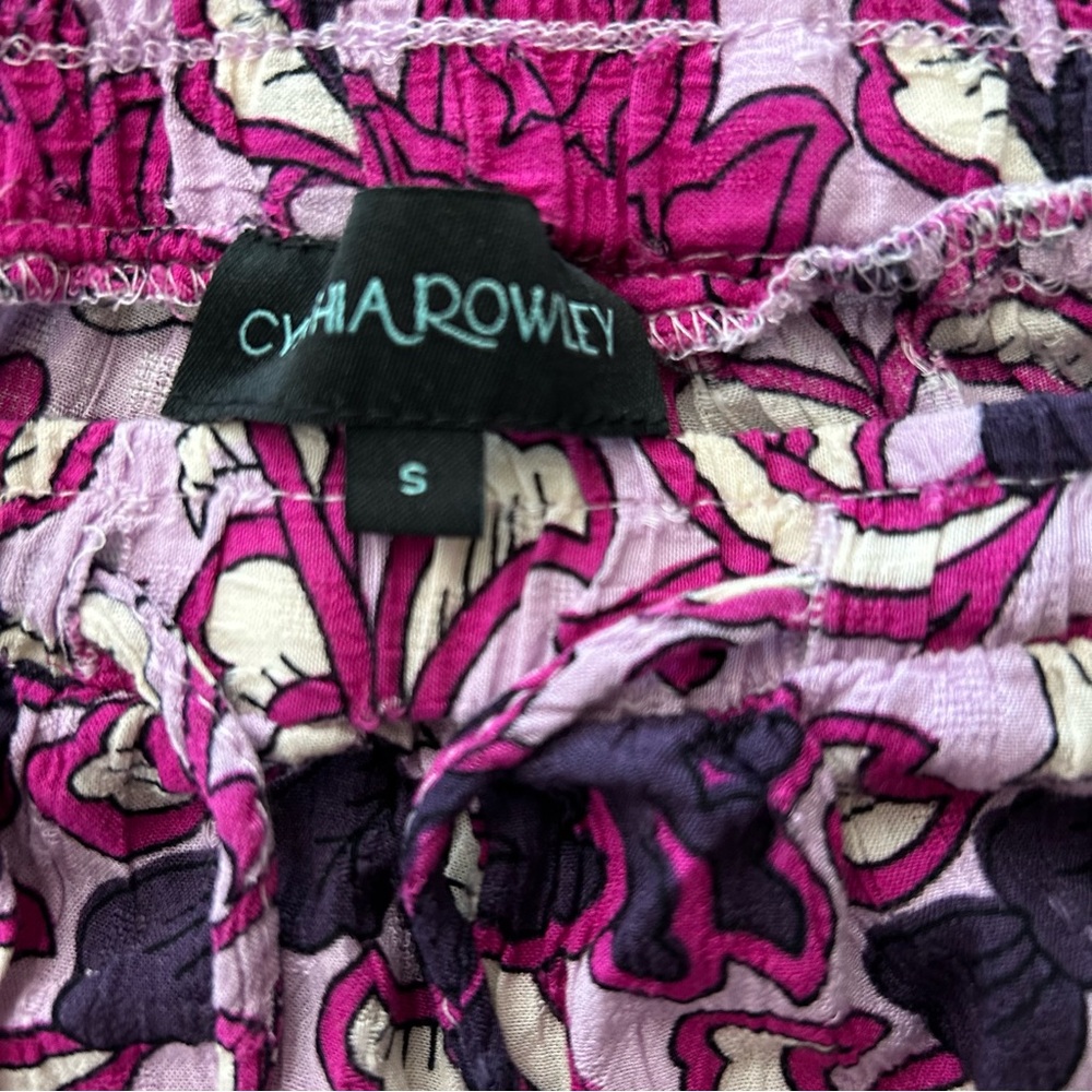 Cynthia Rowley Floral Purple Wide‎ Leg Pants Size Small - Picture 12 of 14